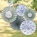 Ginger Ray Waaiers 'Hey Baby' Sage Wit - Babyshower versiering - 5 stuks