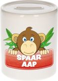 Bellatio Decorations Kinder spaarpot met spaar aap opdruk - keramiek - apen spaarpotten
