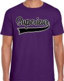 Bellatio Decorations Foute party t-shirt heren - Superieur - paars - carnaval XL