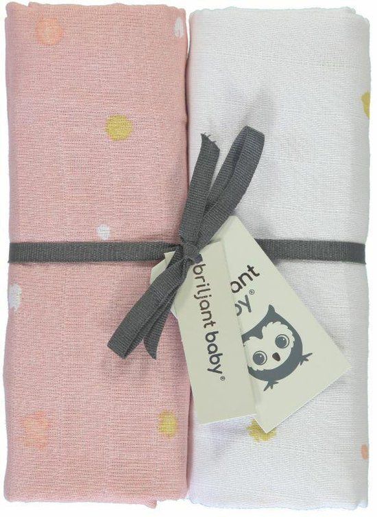 Briljant Baby Multidoek Hydrofiel XL Sunny - Roze - 2 Stuks