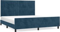 vidaXL Bedframe fluweel donkerblauw 160x200 cm