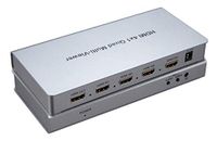 PremiumCord HDMI 4x1 Quad Multi-Viewer met afstandsbediening en voeding, metalen behuizing, Video resolutie Full HD 1080p 60Hz, HDCP, kleur zilver