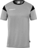 Uhlsport Squad 27 Shirt Korte Mouw Kinderen - Donkergrijs Gemeleerd / Zwart | Maat: 116