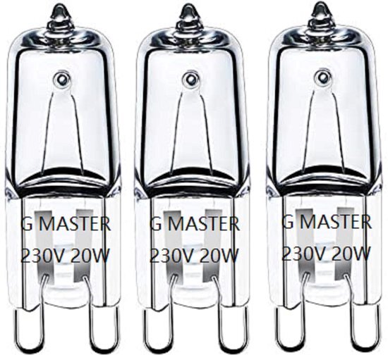 G Master - PRO G9 Halogeen lichtbron - 230V - Dimbaar - 20w - Halogeen lamp -(3 STUKS) Extra Warm Wit