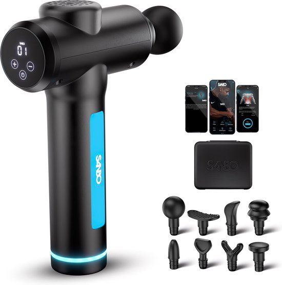 Sanbo Massage Gun - Generatie 4 - 8 Opzetstukken - 30 Standen - Professioneel Massage Pistool