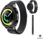 Strap-it Milanees bracelet pour montre connectée - Convient pour Samsung Gear Sport - Noir