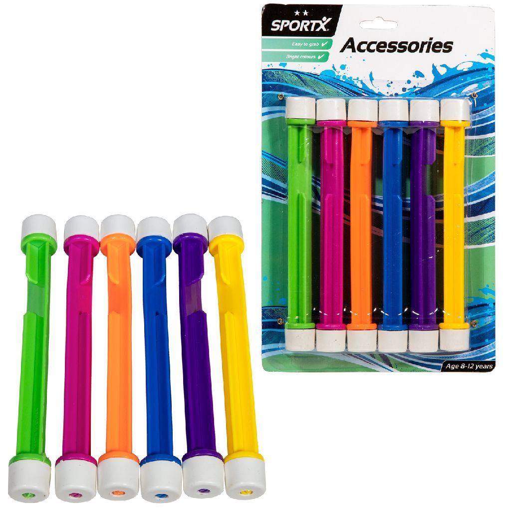 SportX Duik Sticks 6 St. Junior - Meerkleurig