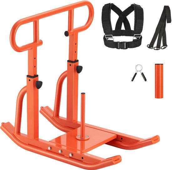 VEVOR Gewichtsslee Power Sled Fitness 25/51mm Schijven Hoogte Verstelbaar Oranje