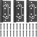 Kos Design Charnière - Acier inoxydable noir - Jeu de 3 - 100x38 mm