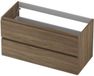 INK - Onderkast 2 Laden Greeploos met Houten Keerlijst - 100 cm - Zuiver Eiken