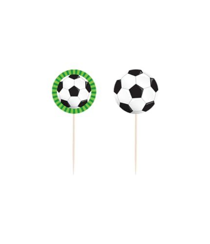 Merkloos / Sans marque PD-Party: Cocktailprikkers - 16 stuks cocktailprikkers in voetbaldesign
