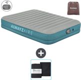 Bestway Luchtbed Alwayszair - 2-Persoons - 152 x 203 x 36 cm - Grijs/Blauw - Inclusief Pomp en Hoeslaken