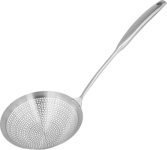 Krumble Schuimspaan - Zeef - Vergiet - Keukengerei - Met steel - Met handvat - Kookbenodigdheden - RVS - 5 x 18 x 43 cm