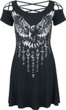 Black Premium by EMP Zwarte Korte Jurk met Ravenprint - Dames - XL