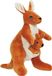 Sandy Knuffel Kangoeroe met jong - zachte pluche stof - dieren knuffels - 23 cm