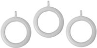 Merriway BH03243 Kunststof gordijnring met vast oog, wit, 24 stuks