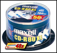 Maxell CD-R 700MB 80min XL 52x Spindle 10pk