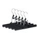 Relaxdays broekhanger metaal, set van 5, haken 360° draaibaar, sluit vast, rokhangers, klemmen met rubber, 26 cm, zwart