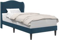 vidaXL Bedframe met hoofdeinde Blauw 90 x 200 cm Fluweel