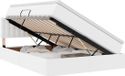 vidaXL Lit de rangement avec LED et rangement, Similicuir, Blanc, 140 x 200 cm
