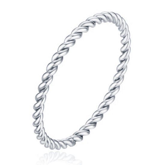 Cilla Jewels Lookinggoodtoday Gedraaide Elegante Dames Ring Edelstaal Verzilverd Zilverkleurig-19mm