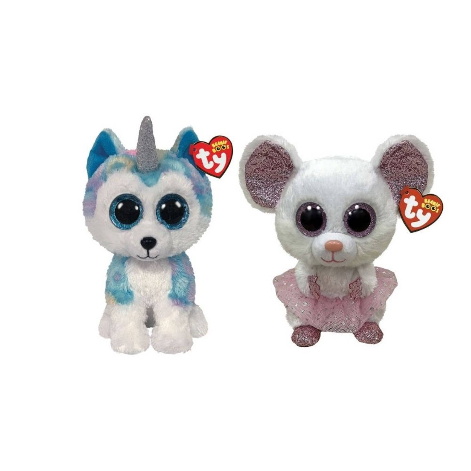 TY - Knuffel - Beanie Buddy - Helena Husky & Nina Mouse