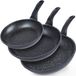 Orion Poêle à frire Granit GRANDE 20 / 24 / 28 cm 3 pièces