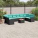 Maison Exclusive - Ensemble de jardin, composé de 11 pièces, avec coussins, noir, en polyrotin