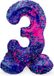 Folat Staande Folieballon Cijfer 3 Paint Splash - 41 cm