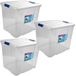Hega boîte de rangement - 5x - avec couvercle - 42 x 35 x 35 cm - 35 litres - transparent