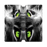 Beschermhoes Oppo Beschermhoes van leer voor Oppo A9 (2020), motief: kat, groen