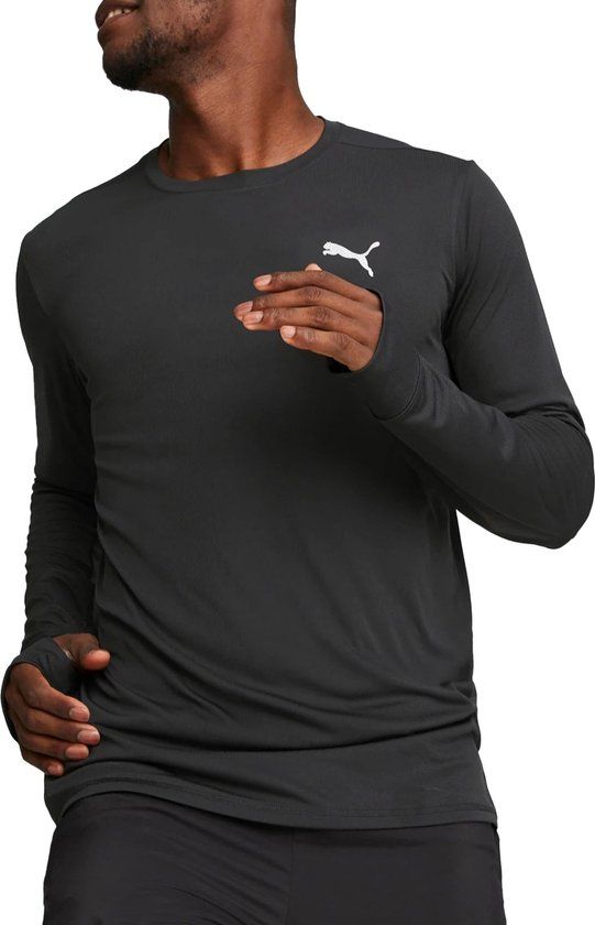 PUMA RUN FAVORITE LS TEE M Heren Sportshirt - Zwart - Maat L