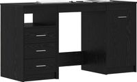 Maison Exclusive - Table avec étagères, 2 pièces, placage chêne noir, 140 x 50 x 76 cm, bois composite