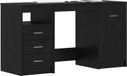 Maison Exclusive - Table avec étagères, 2 pièces, placage chêne noir, 140 x 50 x 76 cm, bois composite