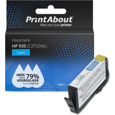PrintAbout Huismerk HP 935 Cyaan Inktcartridge - Compatibel