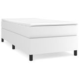 VidaXL Boxspringbed met matras, wit, 90x190 cm, kunstleer