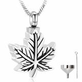 Hemelwinkel Luxe Ashanger - met Ketting (55 cm) - Voor As, Haren of Parfum - Assieraad - As Ketting - Gedenksieraad - Urn - As Hanger - Incl. As vuller en Opbergzakje - Silver Leaf