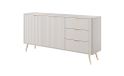 3E 3xE living.com Kast, beige, 163 cm hoog, 2 x 81,2 cm breed, 38 cm diep, afmetingen: 81,2 x 163,2 x 38 cm