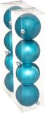 Jja Showroom And Head Office 8x stuks kerstballen turquoise blauw mix kunststof diameter 8 cm