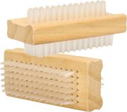 DID Houten nagelborstel - 2x - lengte 10 cm - hout met kunststof - kinderen en volwassenen