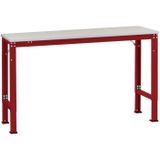 Manuflex AU8137.3003 Table d'appoint universelle spéciale avec plateau en plastique, l x P x H = 2000 x 1200 x 722-1022 mm Rouge rubis