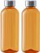 Merkloos / Sans marque Makito Western Europe Kunststof waterfles/drinkfles/sportfles - 2x - oranje transparant - met RVS dop - 600 ml