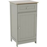 Priano Armoire Indépendante 1 Tiroir 1 Porte Meuble De Rangement Salle De Bain, Gris-chêne