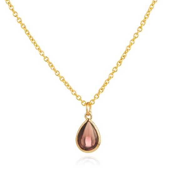 LGT JWLS Verstelbare Ketting met Roze en Goudkleurige Waterdruppel Hanger
