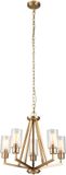 Kichler Deryn hanglamp, 5-lamps, messing