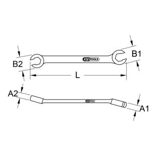 KS Tools CHROMEplus Double Ring Spanner with Open End, Angled, 10x12mm