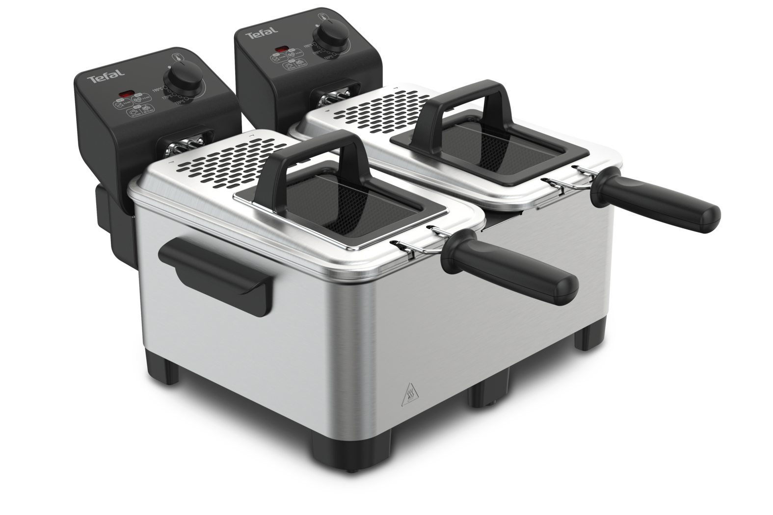 Tefal Double Pro FR3610 - Dubbele Frituurpan - 7L - 3600W - Zwart/RVS