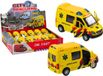 LEAN TOYS Ambulance 1:32 Deuren openen Lichten Geluiden Rijd geel