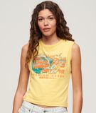 Superdry - Slimfit hemdtopje met LA vintage logo - Dames - Vesten