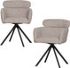 WOOOD Fenne Draaibare Eetkamerstoelen - Geweven Stof - Naturel - Set van 2